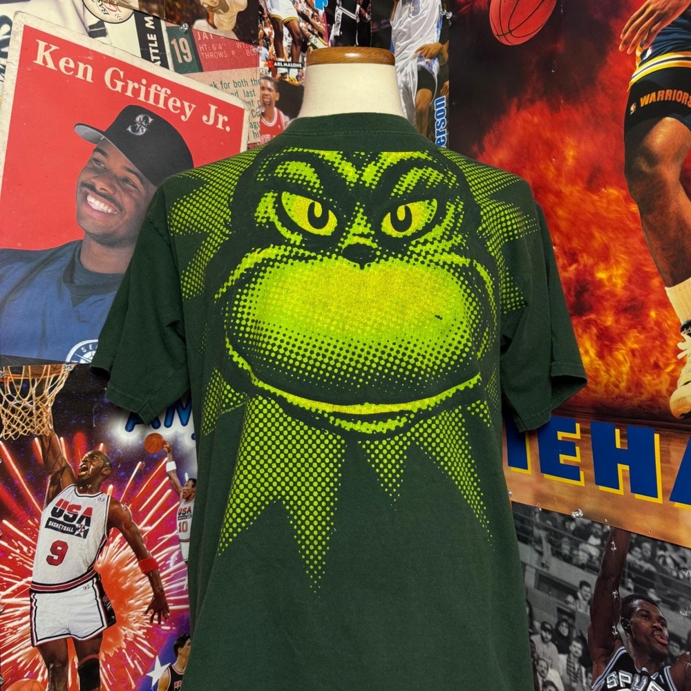 Vintage 2001 The Grinch Face Graphic T Shirt Character Movie Holiday Mens Sz XL